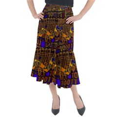 Binary Code Transformation Midi Mermaid Skirt by Wegoenart