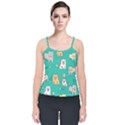 Seamless-pattern-cute-cat-cartoon-with-hand-drawn-style Velvet Spaghetti Strap Top View1