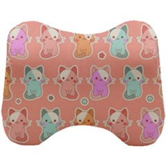 Cute-kawaii-kittens-seamless-pattern Head Support Cushion by Jancukart