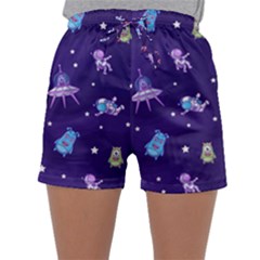 Space Seamless Pattern Sleepwear Shorts by Wegoenart