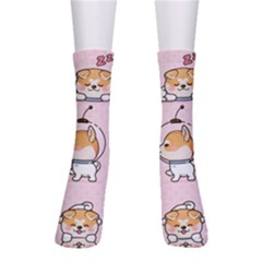 Set Kawaii Smile Japanese Dog Cartoon Crew Socks by Wegoenart