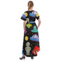 Seamless Pattern With Space Object Ufo Rocket Alien Hand Drawn Element Space Front Wrap High Low Dress View2