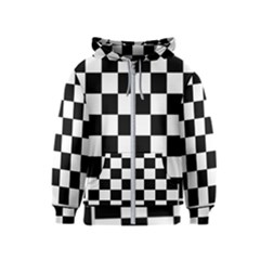 Chess Board Background Design Kids  Zipper Hoodie by Wegoenart