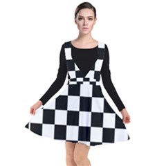 Chess Board Background Design Plunge Pinafore Dress by Wegoenart