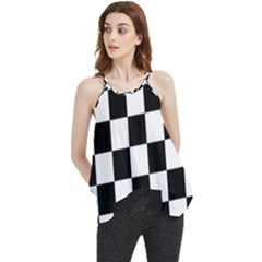 Chess Board Background Design Flowy Camisole Tank Top by Wegoenart