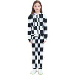 Chess Board Background Design Kids  Tracksuit by Wegoenart