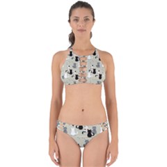 Cute-cat-seamless-pattern Perfectly Cut Out Bikini Set by Wegoenart