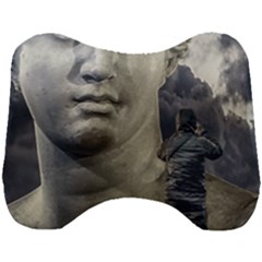 Men Taking Photos Of Greek Goddess Head Support Cushion by dflcprintsclothing