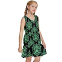 Black And Neon Ornament Damask Vintage Kids  Sleeveless Tiered Mini Dress View3