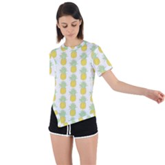 Pineapple Glitter Asymmetrical Short Sleeve Sports Tee by ConteMonfrey