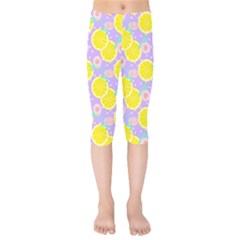 Purple Lemons  Kids  Capri Leggings  by ConteMonfrey