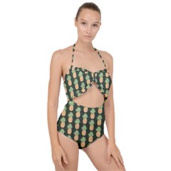 Pineapple Green Scallop Top Cut Out Swimsuit by ConteMonfrey