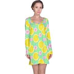 Green Lemons Long Sleeve Nightdress by ConteMonfrey