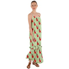 Small Mini Peppers Green Cami Maxi Ruffle Chiffon Dress by ConteMonfrey