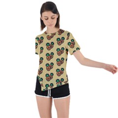 Pastel Pineapple Asymmetrical Short Sleeve Sports Tee by ConteMonfrey