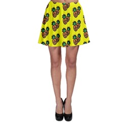 Yellow Background Pineapples Skater Skirt by ConteMonfrey