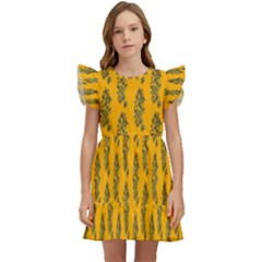 Yellow Lemon Branches Garda Kids  Winged Sleeve Dress by ConteMonfrey