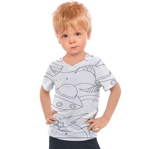 Starships Silhouettes - Space Elements Kids  Sports Tee by ConteMonfrey