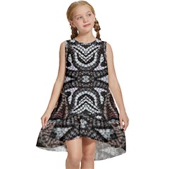 Autumn Patterns Kids  Frill Swing Dress by kaleidomarblingart