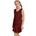 Diagonal Dark Red Small Plaids Geometric  Kids  Sleeveless Tiered Mini Dress View2