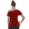 Red Yellow Love Heart Valentine Off Shoulder Tie-Up Tee View2