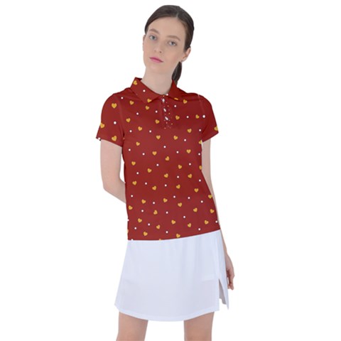 Red Yellow Love Heart Valentine Women s Polo Tee by Ravend