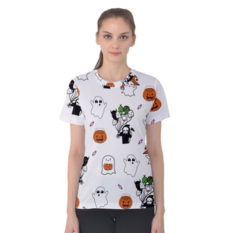 Halloween Jack O Lantern Vector Women s Cotton Tee by Ravend