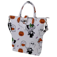 Halloween Jack O Lantern Vector Buckle Top Tote Bag by Ravend