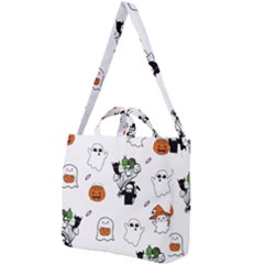 Halloween Jack O Lantern Vector Square Shoulder Tote Bag by Ravend