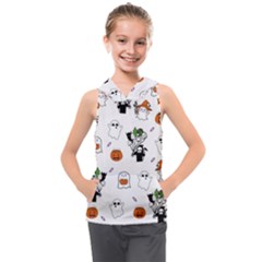 Halloween Jack O Lantern Vector Kids  Sleeveless Hoodie by Ravend