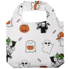 Halloween Jack O Lantern Vector Foldable Grocery Recycle Bag by Ravend