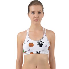 Halloween Jack O Lantern Vector Back Web Sports Bra by Ravend