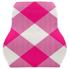 Pink And White Diagonal Plaids Car Seat Back Cushion  by ConteMonfrey