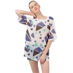 Seamless Pattern Geometric Texture Oversized Chiffon Top by Ravend