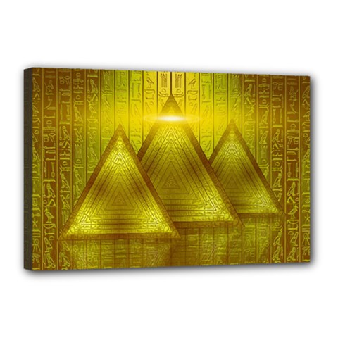 Hieroglyphic Egypt Egyptian Canvas 18  X 12  (stretched) by Ravend