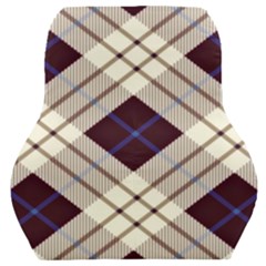 Blue, Purple And White Diagonal Plaids Car Seat Back Cushion  by ConteMonfrey