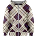 Blue, purple and white diagonal plaids Kids  Zipper Hoodie Without Drawstring View1