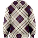 Blue, purple and white diagonal plaids Kids  Zipper Hoodie Without Drawstring View2