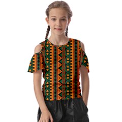 African Pattern Texture Kids  Butterfly Cutout Tee by Ravend