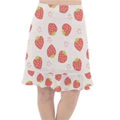 Strawberries Pattern Design Fishtail Chiffon Skirt by Wegoenart