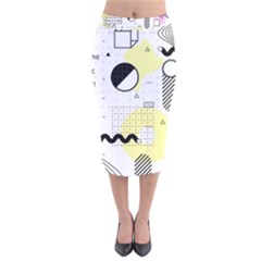 Graphic-design-geometric-background Velvet Midi Pencil Skirt by Wegoenart