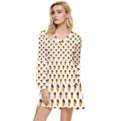 That`s Nuts   Tiered Long Sleeve Mini Dress by ConteMonfrey