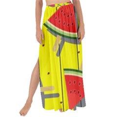 Yellow Watermelon Popsicle  Maxi Chiffon Tie-up Sarong by ConteMonfrey