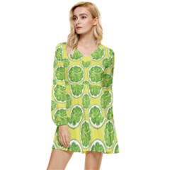 Lemon Cut Tiered Long Sleeve Mini Dress by ConteMonfrey