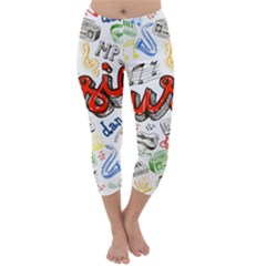 Music-color-elements Capri Winter Leggings  by Wegoenart