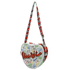 Music-color-elements Heart Shoulder Bag by Wegoenart