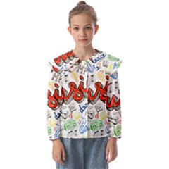 Music-color-elements Kids  Peter Pan Collar Blouse by Wegoenart