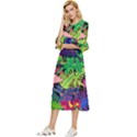 Tropical-exotic-colors-seamless-pattern Double Cuff Midi Dress View2