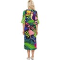 Tropical-exotic-colors-seamless-pattern Double Cuff Midi Dress View4