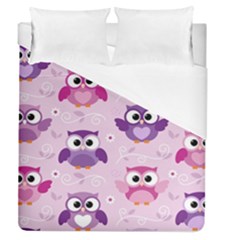 Seamless Cute Colourfull Owl Kids Pattern Duvet Cover (queen Size) by Wegoenart